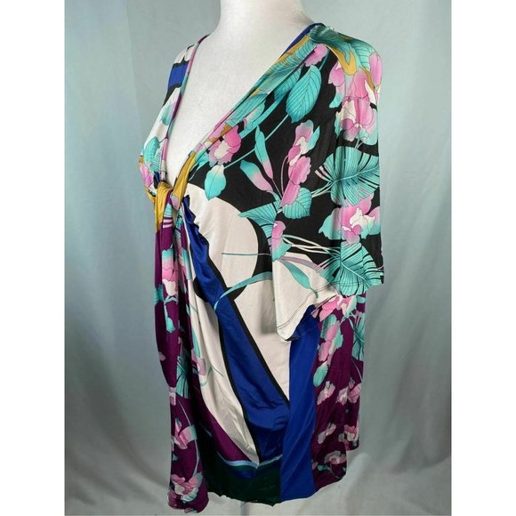 Perte by Krizia knot floral print top - Picture 3 of 6